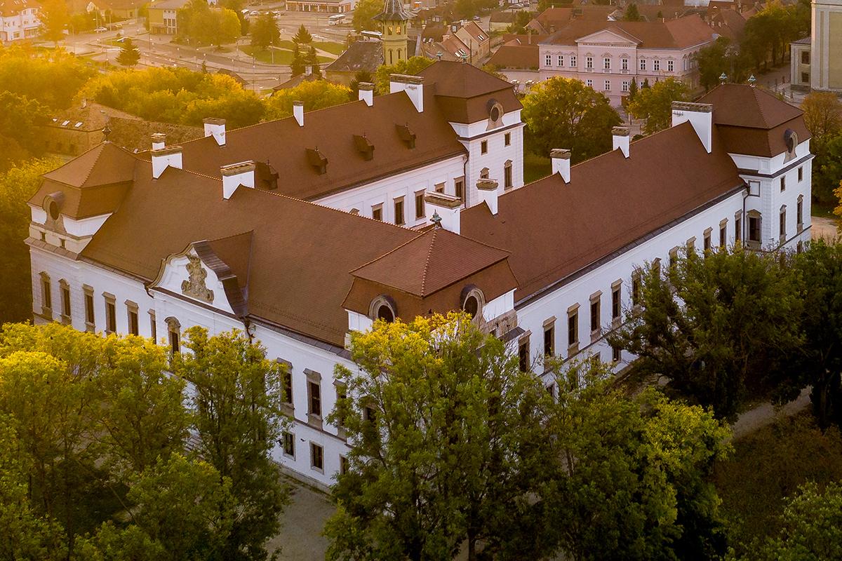 Esterházy Castle in Pápa seen from above